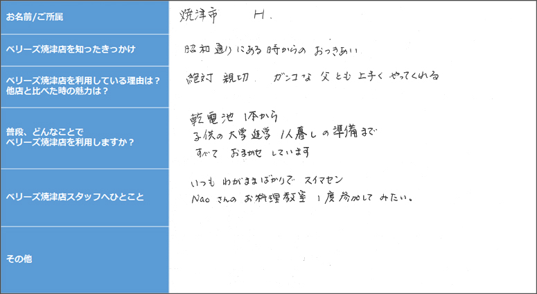 焼津市在住 H 様